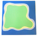 LEGO Blau Grundplatte 32 x 32 mit Island Muster (3811)