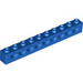 LEGO Blue Brick 1 x 10 with Holes (2730)