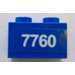 LEGO Blue Brick 1 x 2 with &#039;7760&#039; Sticker with Bottom Tube (3004)
