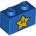 LEGO Bleu Brique 1 x 2 avec Super Star avec tube inférieur (3004 / 76888)