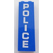 LEGO Blue Brick 1 x 2 x 5 with White &#039;POLICE&#039; Sticker with Stud Holder (2454)