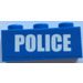 LEGO Blue Brick 1 x 3 with White &#039;POLICE&#039;, Narrow Sticker (3622)