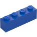 LEGO Blauw Steen 1 x 4 (3010 / 6146)