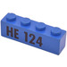 LEGO Blauw Steen 1 x 4 met &#039;HE 124&#039; (3010)