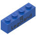 LEGO Blue Brick 1 x 4 with Legoland-Logo Black (3010)