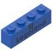 LEGO Bleu Brique 1 x 4 avec Legoland-logo Noir (3010)