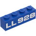 LEGO Blauw Steen 1 x 4 met &quot;LL928&quot; (3010)