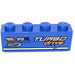 LEGO Blue Brick 1 x 4 with &#039;ONE&#039;, &#039;DISC breakers&#039; and &#039;TURBO drive&#039; (Right) Sticker (3010)