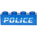 LEGO Bleu Brique 1 x 4 avec &#039;Police&#039; Autocollant (3010)