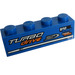 LEGO Blue Brick 1 x 4 with &#039;TURBO drive&#039;, &#039;DISC breakers&#039; and &#039;ONE&#039; (Left) Sticker (3010)