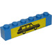 LEGO Blue Brick 1 x 6 with Car on Yellow Background Sticker (3009)