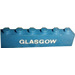 LEGO Blue Brick 1 x 6 with &quot;GLASGOW&quot; in white print (3009)