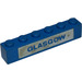 LEGO Blue Brick 1 x 6 with &quot;GLASGOW&quot; on white background (3009)