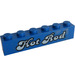 LEGO Blauw Steen 1 x 6 met &#039;Hot Rod&#039; Sticker (3009)