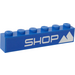 LEGO Blau Backstein 1 x 6 mit &#039;SHOP&#039; und Mountains Aufkleber (3009)