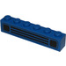 LEGO Blue Brick 1 x 6 with Town Car Grille Black (3009)