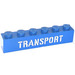 LEGO Blue Brick 1 x 6 with &#039;Transport&#039; Stencil (3009)