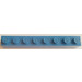 LEGO Blue Brick 1 x 8 without Bottom Tubes with Cross Support