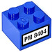 LEGO Azul Ladrillo 2 x 2 con &#039;PM 8404&#039; Pegatina (3003)