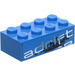 LEGO Bleu Brique 2 x 4 avec Adrift (La gauche) Autocollant (3001)
