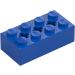 LEGO Blau Stein 2 x 4 mit Achse Löcher (39789)