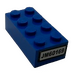 LEGO Blauw Steen 2 x 4 met &#039;JM60169&#039; (aan Einde) Sticker (3001)