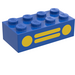 LEGO Blue Brick 2 x 4 with Yellow Car Grille (3001)