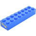 LEGO Blauw Steen 2 x 8 met Rescue Sticker (3007)