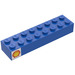 LEGO Blue Brick 2 x 8 with Shell Logo (Left) Sticker (3007)