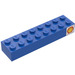 LEGO Blauw Steen 2 x 8 met Shell logo (Rechtsaf) Sticker (3007)