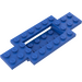 LEGO Blauw Auto Basis 10 x 4 x 2/3 met 4 x 2 Centre Well (30029)