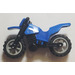 LEGO Bleu Dirt Bike avec Noir Châssis et Medium Stone grise roues