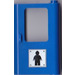 LEGO Blue Door 1 x 4 x 5 Train Right with Minifig Silhouette Sticker (4182 / 42819)