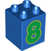 LEGO Blue Duplo Brick 2 x 2 x 2 with &#039;8&#039; (13171 / 28938)