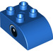 LEGO Blau Duplo Backstein 2 x 3 mit Gebogenes Oberteil mit Eye mit Groß Weiß Spot (37389 / 37394)