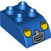 LEGO Blau Duplo Backstein 2 x 3 mit Gebogenes Oberteil mit headlights und Gitter  (2302 / 19430)