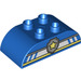 LEGO Blau Duplo Backstein 2 x 4 mit Gebogen Sides mit Lines und Polizei Star (84211 / 98223)