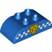 LEGO Blue Duplo Brick 2 x 4 with Curved Sides with Police badge and white squared strip (43504 / 98223)