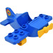 LEGO Blue Duplo Plane with Yellow Wheels and Propeller