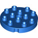 LEGO Blue Duplo Round Plate 4 x 4 with Hole and Locking Ridges (98222)