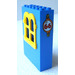 LEGO Blue Fabuland Building Wall 2 x 6 x 7 with Yellow Squared Window with 66 Sticker