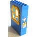 LEGO Blue Fabuland Building Wall 2 x 6 x 7 with Yellow Squared Window with Bird and Sheriff Notice Sticker