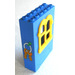 LEGO Blue Fabuland Building Wall 2 x 6 x 7 with Yellow Squared Window with Keys Sticker
