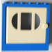 LEGO Blauw Fabuland Door Frame 2 x 6 x 5 with White Door with barred oval Window