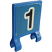 LEGO Blau Flagge 2 x 2 mit &quot;1&quot; Aufkleber ohne ausgestellten Rand (2335)