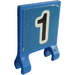 LEGO Blauw Vlag 2 x 2 met &quot;1&quot; Sticker zonder uitlopende rand (2335)