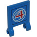 LEGO Blue Flag 2 x 2 with &#039;4&#039; Sticker without Flared Edge (2335)