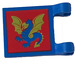 LEGO Blau Flagge 2 x 2 mit Drachen ohne ausgestellten Rand (2335)