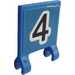 LEGO Blue Flag 2 x 2 with Number 4 Sticker without Flared Edge (2335)