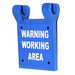 LEGO Blue Flag 2 x 2 with &#039;WARNING WORKING AREA&#039; Sticker without Flared Edge (2335)